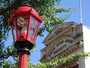 Chinatown lamp and building facade.
